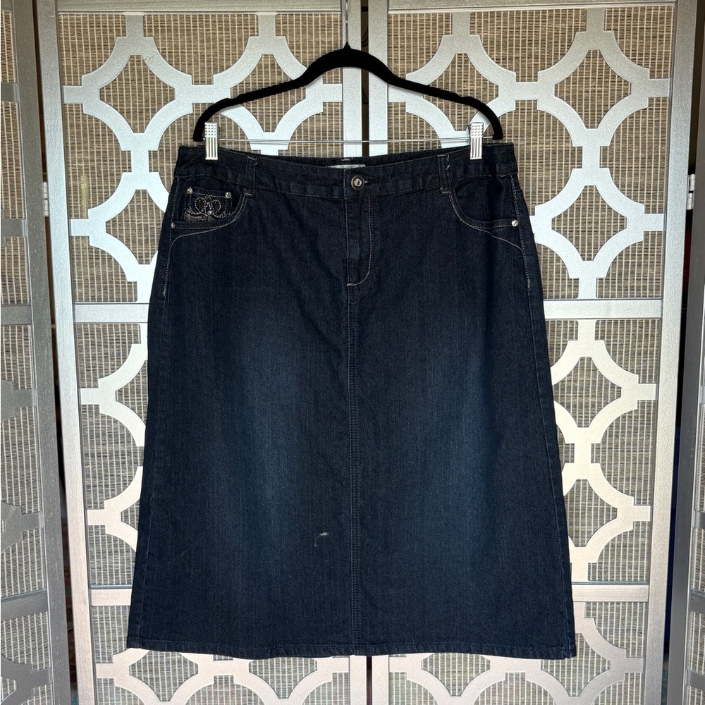 Dress Barn Dark Blue A-Line Denim Skirt